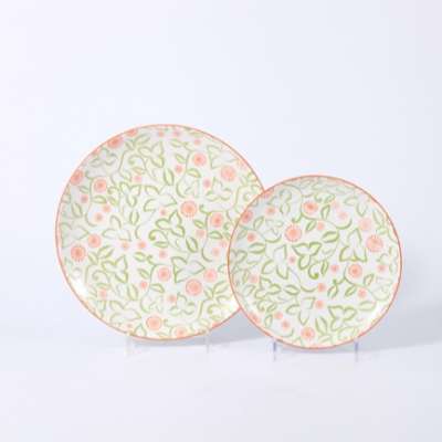 Wholesale 16ps the latest design maple leaf pattern custom made crockery ceramic dinnerware sets