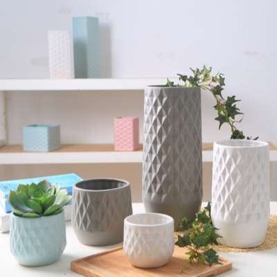 Cheap diamond design different types wedding home decoration color glaze ceramic porcelain flower vase