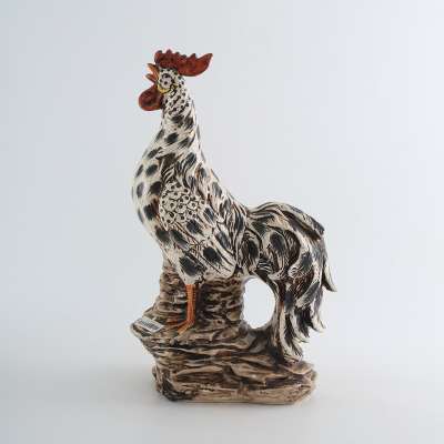 Wholesale Modern Colorful decorative ceramic rooster porcelain painted rooster bird figurine statue